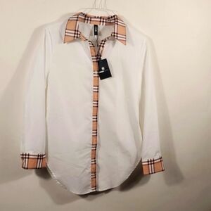 Collar Shirt White Blouse New with tag Size Large